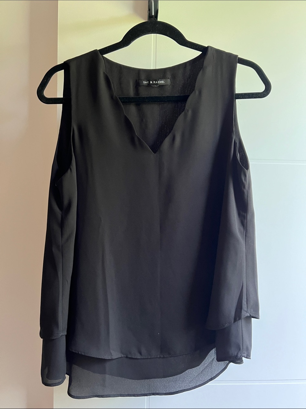 Zac & Rachel Black Sleeveless V-Neck Layered Camisole